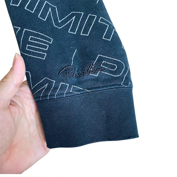 Primitive Skateboards All Over Logo Hoodie Medium Black Streetwear Pullover - Picture 4 of 6